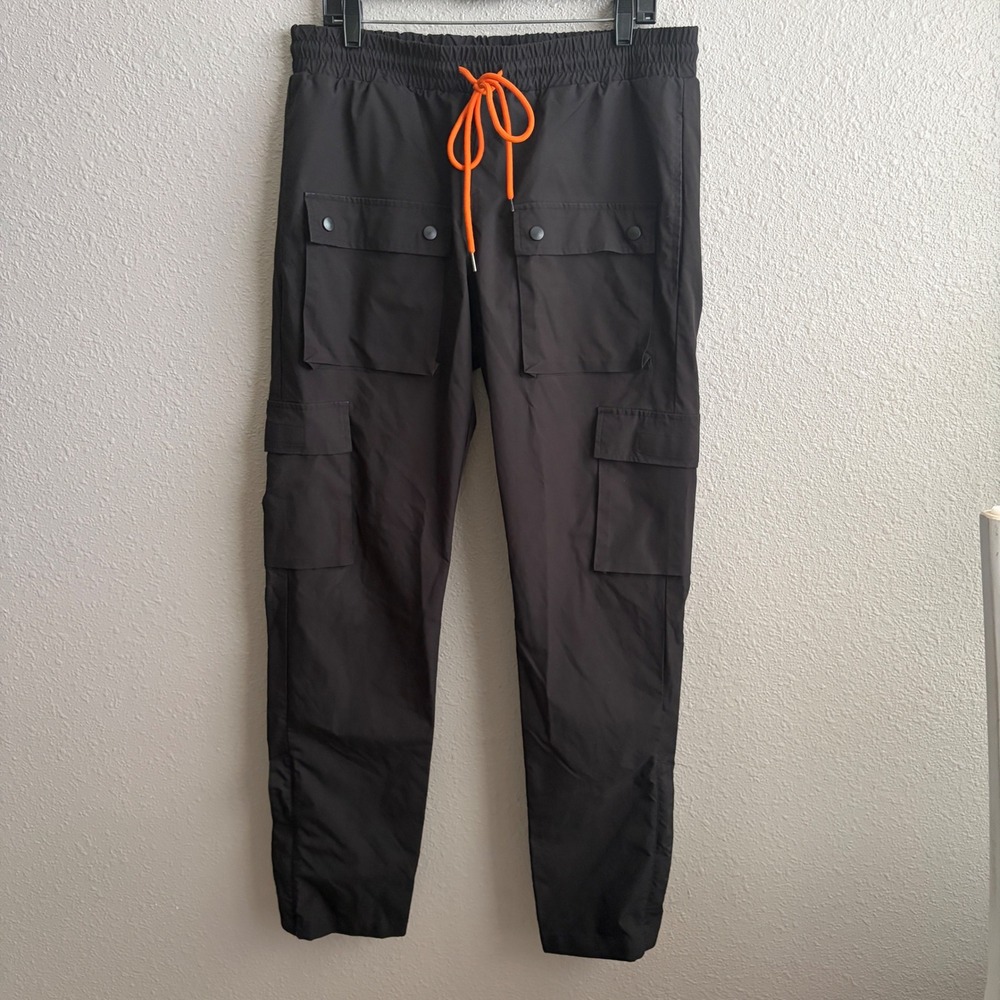 EPTM Black Techwear Tactical Cargo Pants Multi Pocket Pull-On Drawstring XL